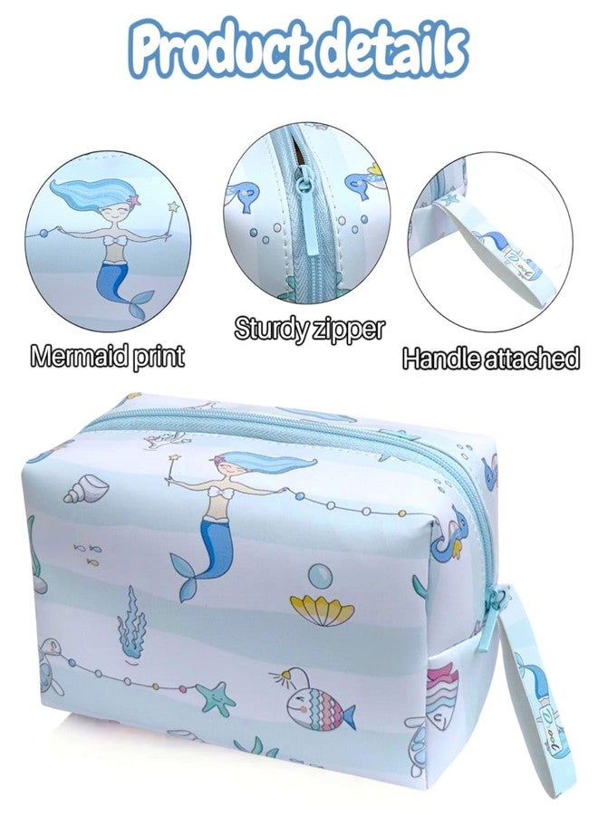 Tera13 TERA 13 Girls Kids Gift Set, Mermaid Zipper Pouch with Hair Accessories Kit (Pack of 6) Combo Set for Women & Gir-ls, B-Day, Kanjak, Rakhi Return Gift for Girls Gi-ft Items, Pouch, Hair Clip Rubber - Image 3